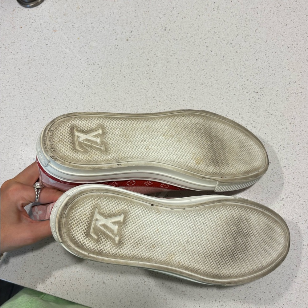 Louis Vuitton Pink and Red Monogram Sneakers Women’s size 9 - Picture 8 of 8